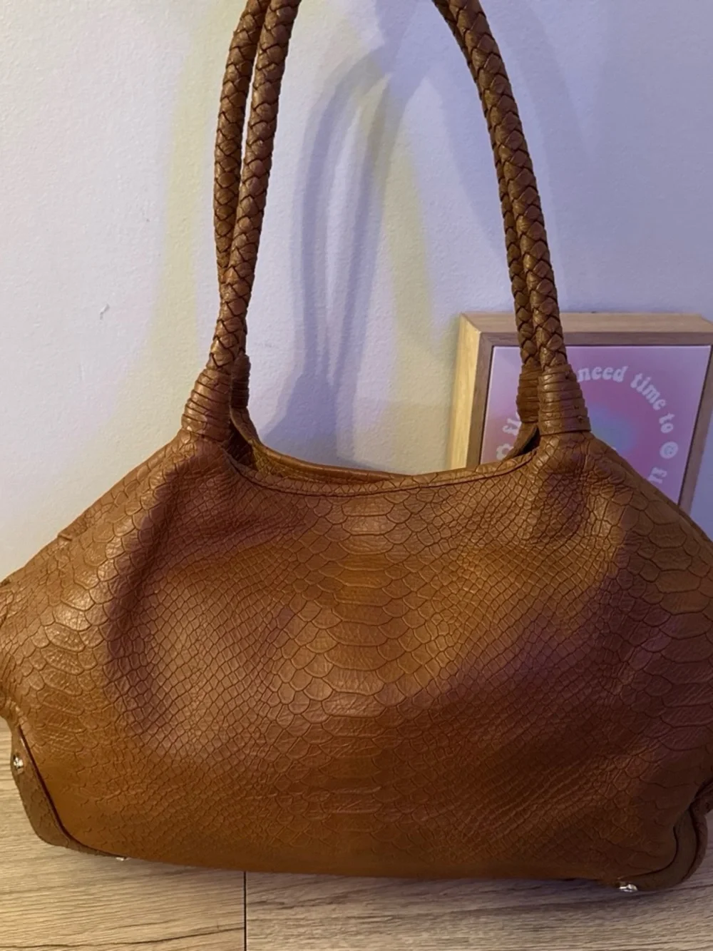 Elaine Turner Brown Leather Shoulder Bag